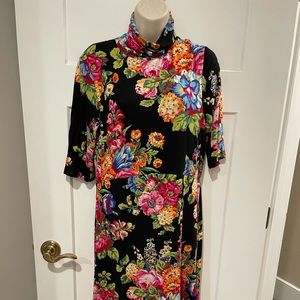Anthropologie black floral dress
